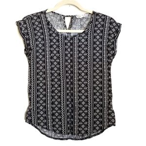 Pink Republic Top XS Black Cap Sleeve Blouse